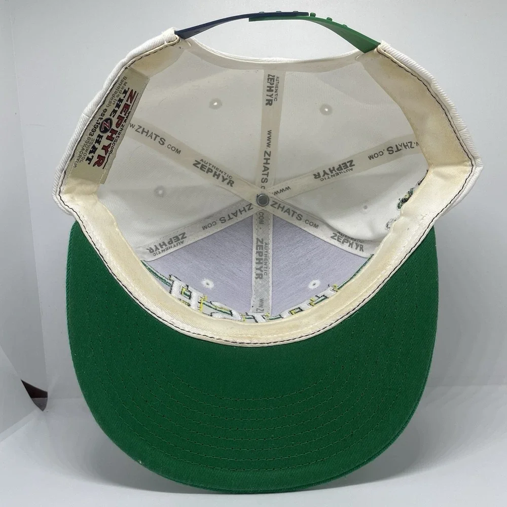 Zephyr Irish Notre Dame‎ Cap Navy Green Embroidery Adjustable Snapback Hat